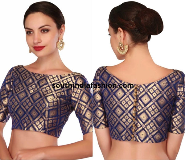 Boat Neck Blouse Design