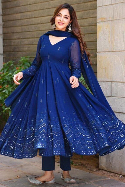 Georgette Plain Simple Anarkalis