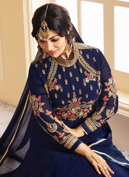 Georgette Plain Simple Anarkalis