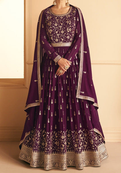 Georgette Plain Simple Anarkalis