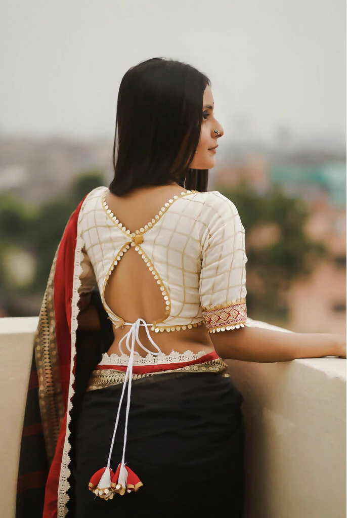 Blouse Design with Back Side Hook for Comfort