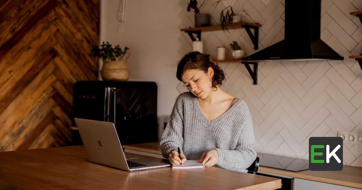 Girl writing on a paper